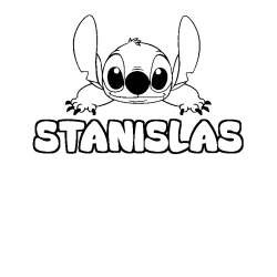 Coloring page first name STANISLAS - Stitch background