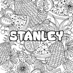 Coloring page first name STANLEY - Fruits mandala background