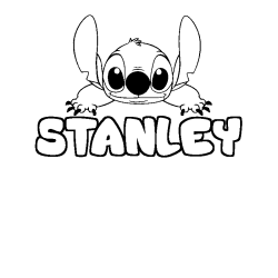 Coloring page first name STANLEY - Stitch background
