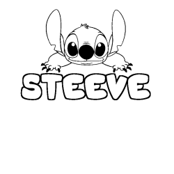 Coloring page first name STEEVE - Stitch background