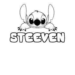 Coloring page first name STEEVEN - Stitch background