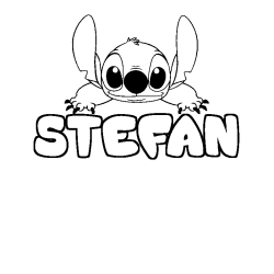 Coloring page first name STEFAN - Stitch background