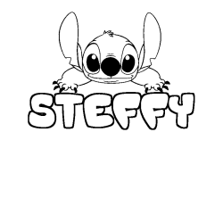 Coloring page first name STEFFY - Stitch background
