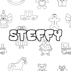 Coloring page first name STEFFY - Toys background