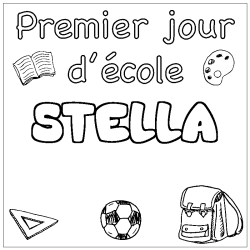 Coloring page first name STELLA - School First day background