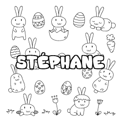 Coloring page first name STÉPHANE - Easter background