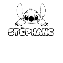 Coloring page first name STÉPHANE - Stitch background