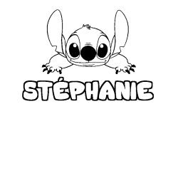 Coloring page first name STÉPHANIE - Stitch background