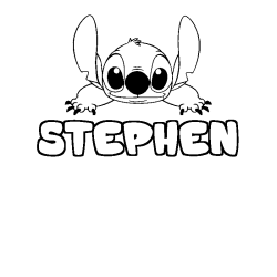 Coloring page first name STEPHEN - Stitch background