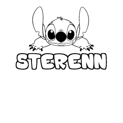 Coloring page first name STERENN - Stitch background