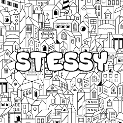 Coloring page first name STESSY - City background