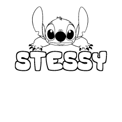 Coloring page first name STESSY - Stitch background