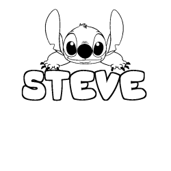 Coloring page first name STEVE - Stitch background