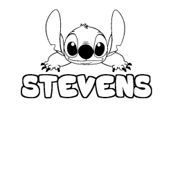 Coloring page first name STEVENS - Stitch background
