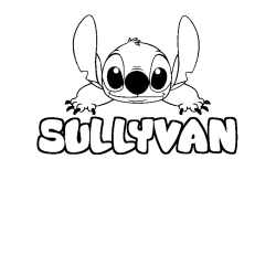 Coloring page first name SULLYVAN - Stitch background