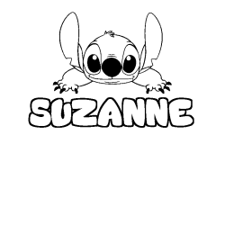 Coloring page first name SUZANNE - Stitch background