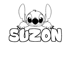 Coloring page first name SUZON - Stitch background