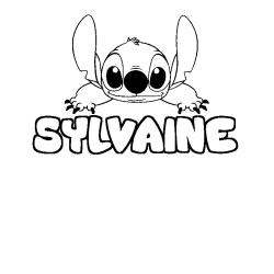 Coloring page first name SYLVAINE - Stitch background