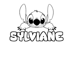 Coloring page first name SYLVIANE - Stitch background