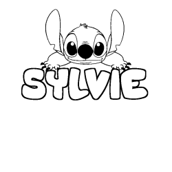 Coloring page first name SYLVIE - Stitch background