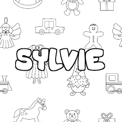 Coloring page first name SYLVIE - Toys background