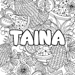 TAINA - Fruits mandala background coloring