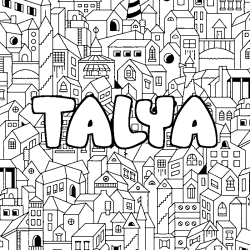 Coloring page first name TALYA - City background
