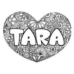 TARA - Heart mandala background coloring
