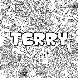 TERRY - Fruits mandala background coloring