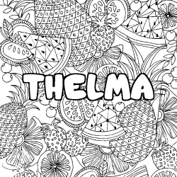THELMA - Fruits mandala background coloring