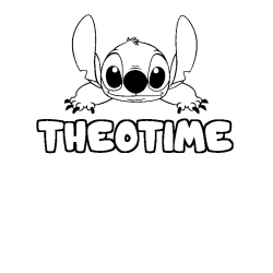 Coloring page first name THEOTIME - Stitch background