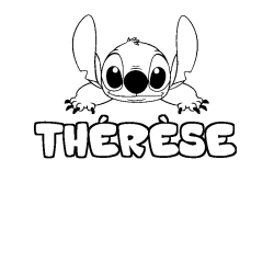 Coloring page first name THÉRÈSE - Stitch background