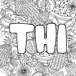 THI - Fruits mandala background coloring