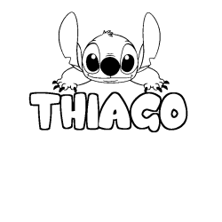 Coloring page first name THIAGO - Stitch background
