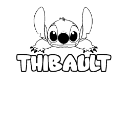 Coloring page first name THIBAULT - Stitch background