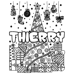 THIERRY - Christmas tree and presents background coloring