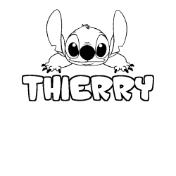 Coloring page first name THIERRY - Stitch background