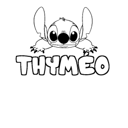 Coloring page first name THYMÉO - Stitch background