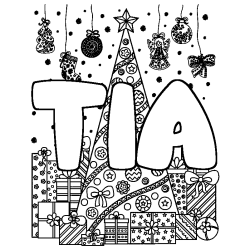 TIA - Christmas tree and presents background coloring