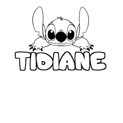 Coloring page first name TIDIANE - Stitch background