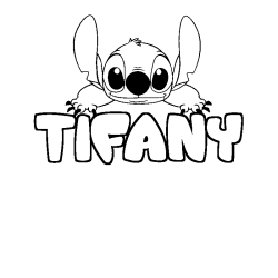 Coloring page first name TIFANY - Stitch background