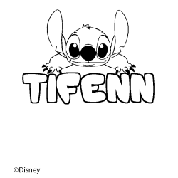 Coloring page first name TIFENN - Stitch background