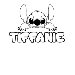 Coloring page first name TIFFANIE - Stitch background