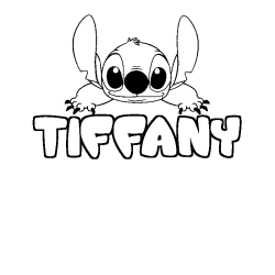 Coloring page first name TIFFANY - Stitch background
