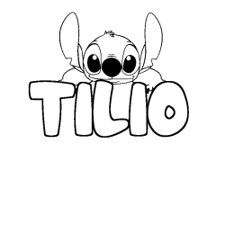 Coloring page first name TILIO - Stitch background