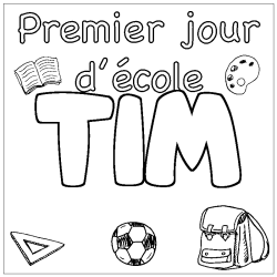 Coloring page first name TIM - School First day background