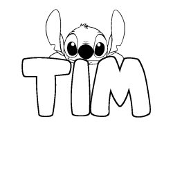 Coloring page first name TIM - Stitch background