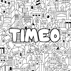 Coloring page first name TIMEO - City background