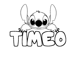 Coloring page first name TIMEO - Stitch background