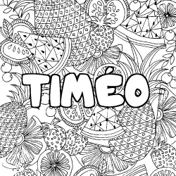 TIM&Eacute;O - Fruits mandala background coloring